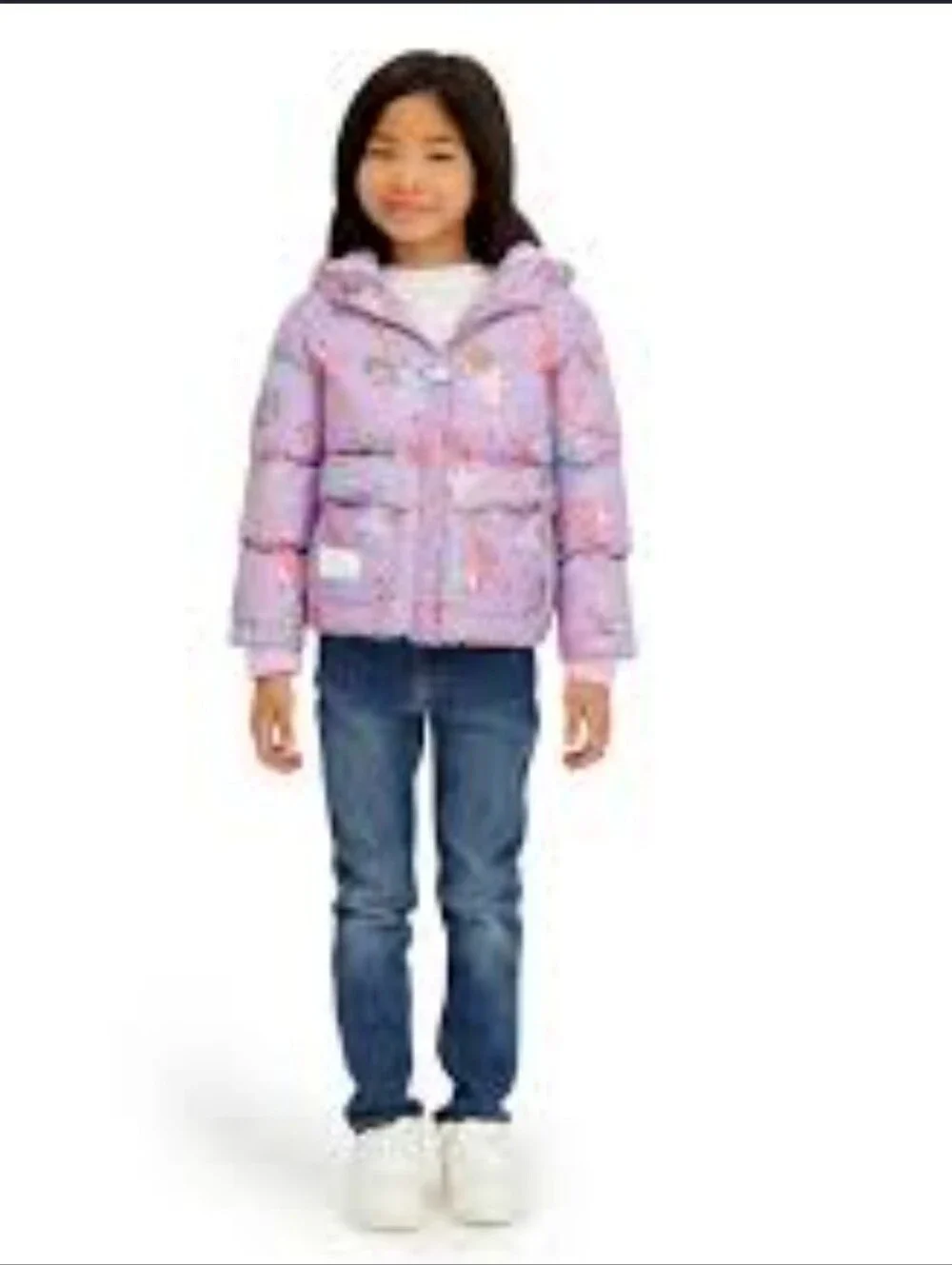 Disney Toddler Girls' Purple Princess Print Puffer Jacket